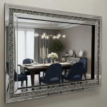 (80cm x 60cm) Large Glitzy Diamond Gatsby Crystal Diamond Wall Mirror PREMIUM QUALITY - Fabulous Mirrors - Choose your size