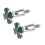 Två Gröna Blad Manchettknappar Shamrock Önskar Legering 8