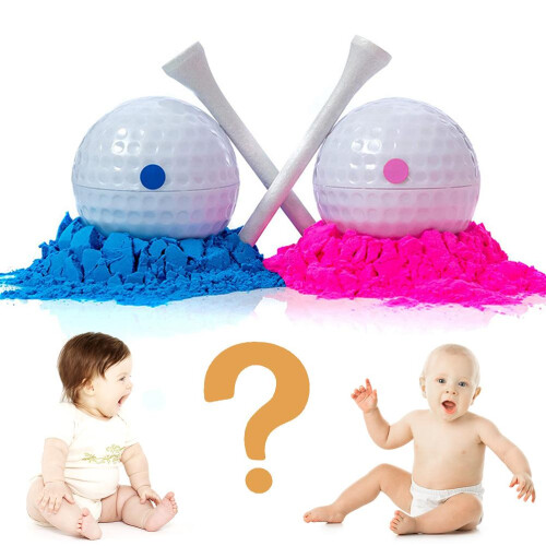 Gender Reveal Golf Balls Set, Blue & Pink Exploding Golf Ball, 4cm 1