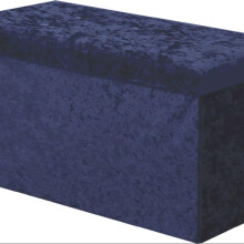 (Crushed Blue) Premium Plush and Crushed Velvet Foldable 1 or 2-seater Diamante Ottoman Storage Cube Toy Box Chest Room Household Organiser