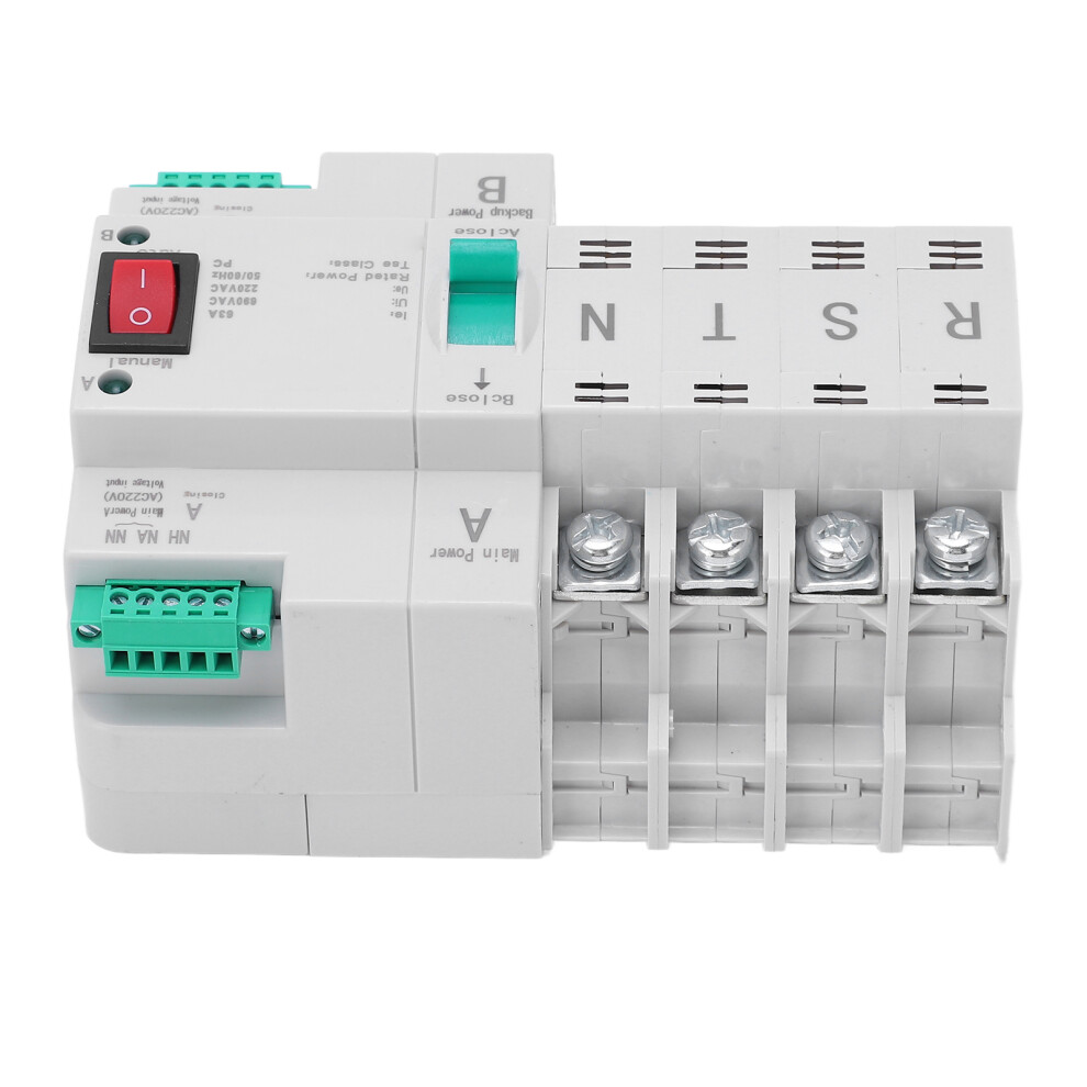 Dual Power Automatic Transfer Switch 4P Din Rail, 220V, Pc Material 7681356727013