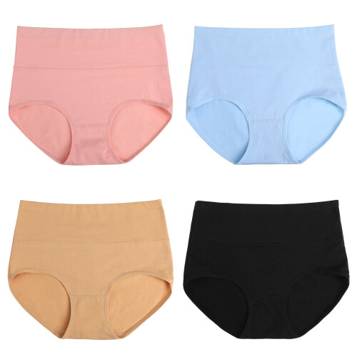 4 Stycken Damtrosor High Waist Elastiska Storlek L