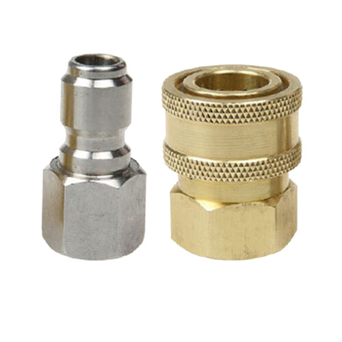 Solid Brass Snabbkopplingssats 3/8" Högtryck För Bilvattenrengöring