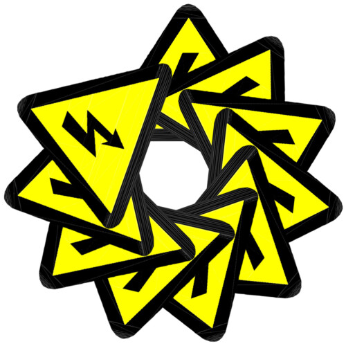 25 waarschuwingssticker voltage schokgevaar