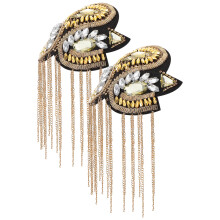 1Paar Gouden Metalen Schouderepauletten Franje Decoratie Voor Kostuums