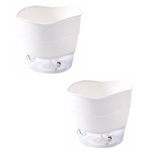 2St Zelfwaterende Plastic Wit Voor En Vissen