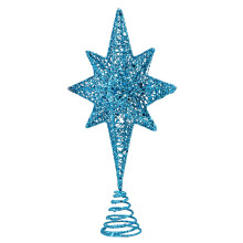 1Pc Blue Metal Star Tree Topper Christmas Tree Ornament for Party