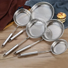 (Silver, 4.96*13.58inch) Stainless Steel Skimmer Spoon, 1 Count Durable Corrosion-resistant Colander, Essential Kitchen Gadget for Cooking & Serving
