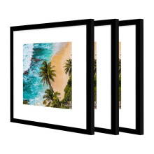 (Off White, 12*12in) Blank Photo Frame, 3 Counts/set Refillable Wall Hanging Photo Display Frame, Wall Decor for Home Living Room and Office