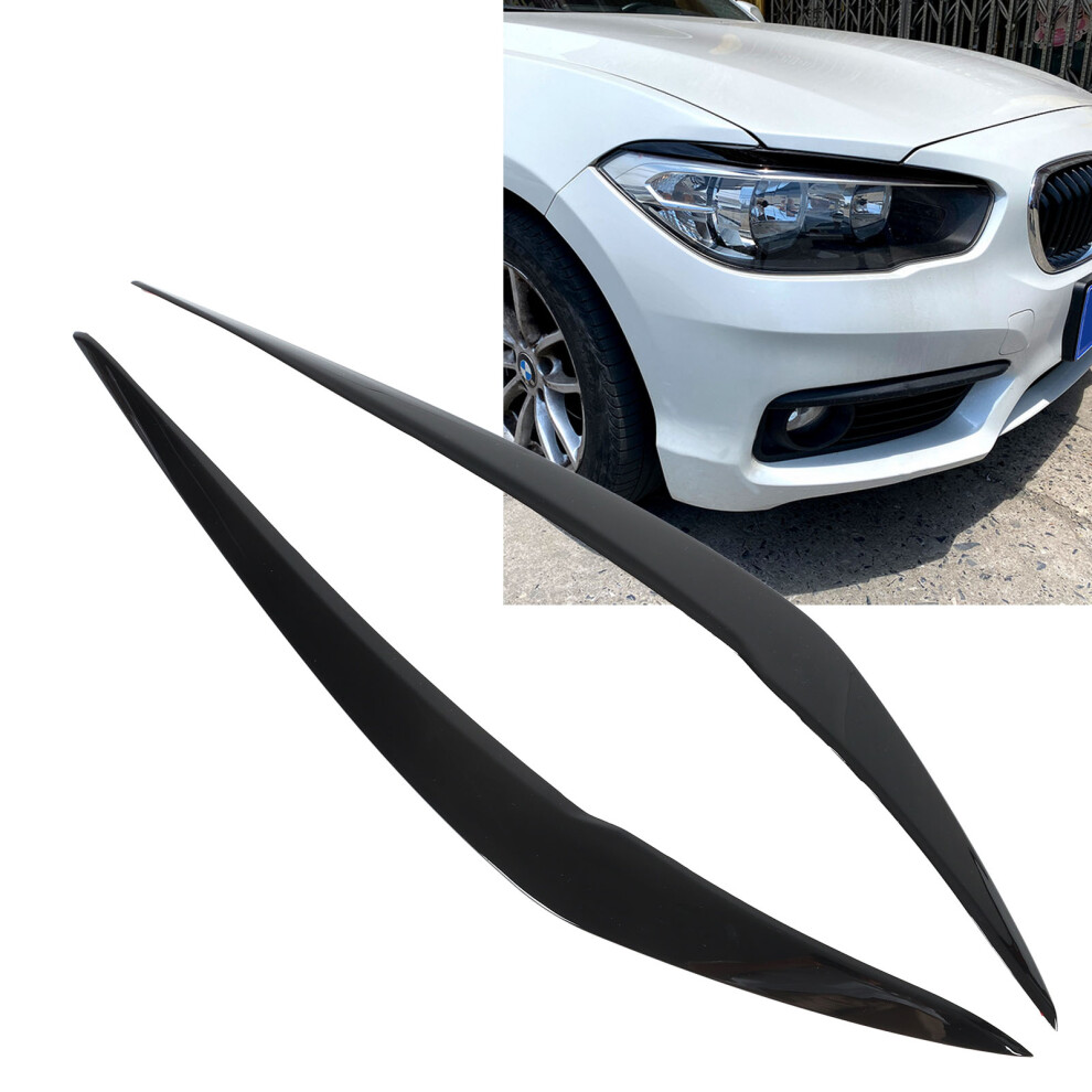 2 Pcs Headlight Eyebrow Trim For 1 Series F20 F21 2015-2019 Glossy Black 9481356729271