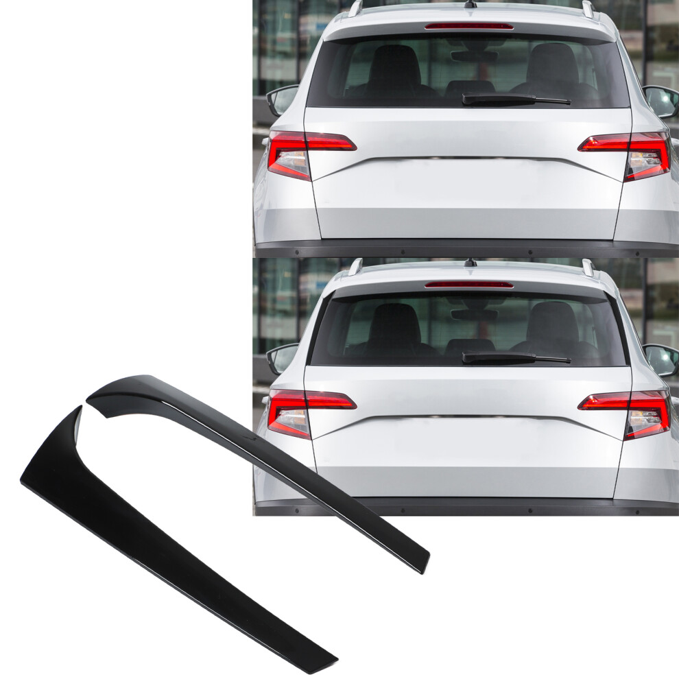 Glossy Rear Side Spoiler Pair For Karoq 2017Â2022 Black 4661356729173