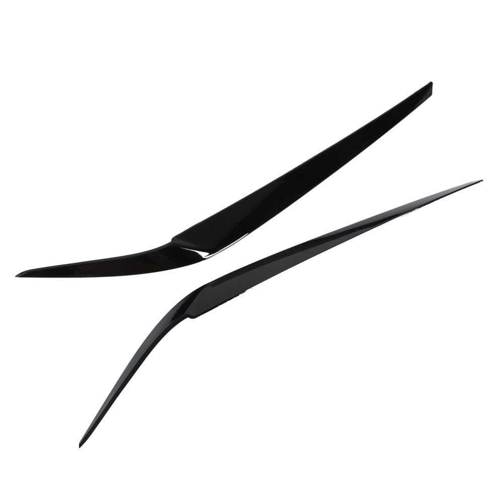 2Pcs Glossy Headlight Eyebrow Trim For 5 Series G30 G31 G38 2017Â21 Black 3591356729280
