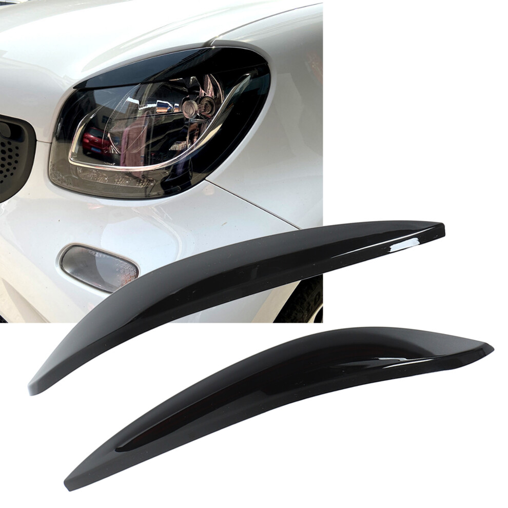 Smart 453 Fortwo Forfour Headlight Eyebrow Trim 2Pcs Black 8711356729195