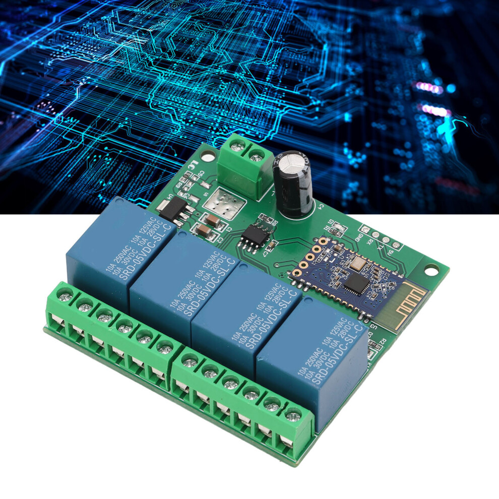 4-Channel Bluetooth Relay Module Dc5v Remote Control, 30M Range 8151356729922