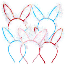 5Pcs Adorable Rabbit Ear Hairbands Plush Party Hair Hoops for Women
