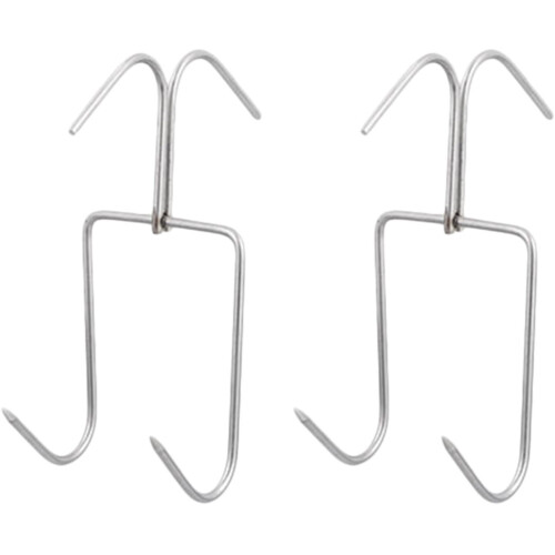 2St Metall Kycklingkrokar I Stainlessstål, Dubbeldesign 1
