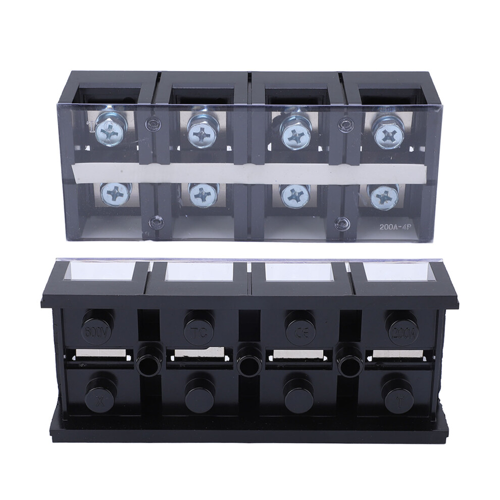 Premium Dual Row Terminal Block 4 Positions 200A With Clear Cover 4271356730248