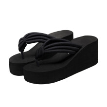 Högklackade Plattformslipper Knutade Sandaler För Kvinnor Storlek 37