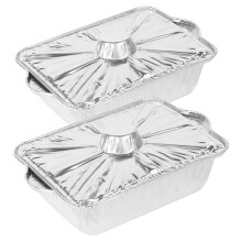 2St Tinnfolieform Rektangulär Aluminium För Camping Grill