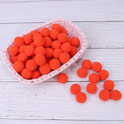 500 Pcs 30 Mm Hög Elastisk Polyester Plushboll (Orange) 1