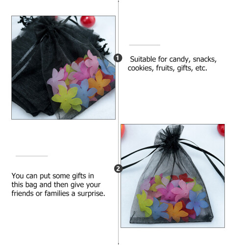 100Pièces De Stockage Cadeau Noir En , Usage Polyvalent 2