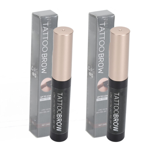 2x Peel-off Brow Gel 5ml Waterproof Bruin