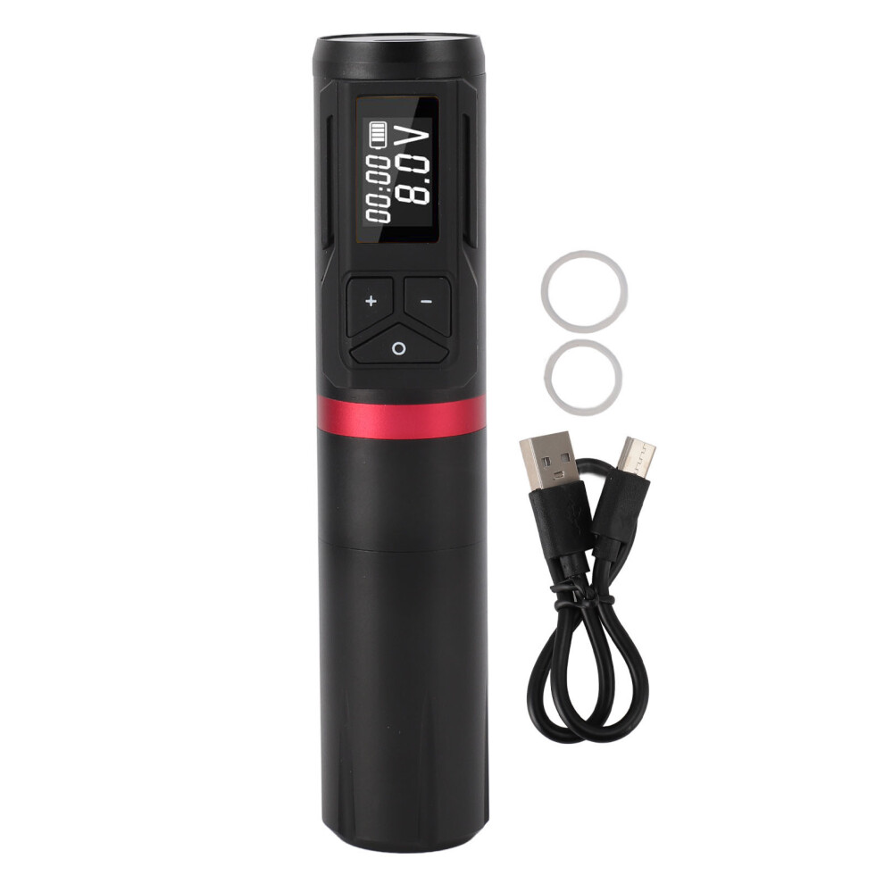 Black (Black) Wireless Tattoo Pen 3.5Mm Coreless Motor Rechargeable Lcd Rotary