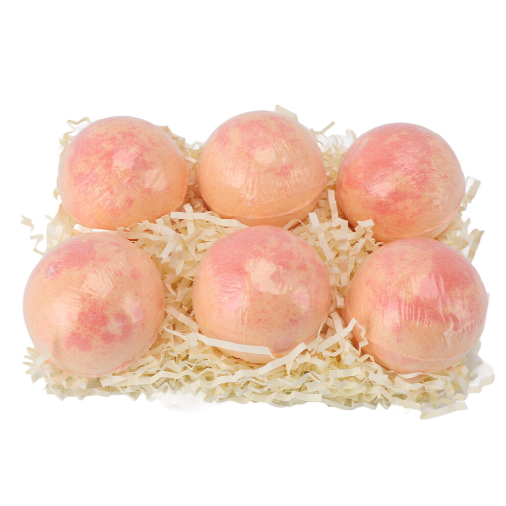 6Pcs Bath Salt Ball Gift Set Scented Moisturizing For Kids Orange