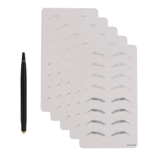 (Style 02) 5st Verdubbelde Microblading Oefenhuid Zwart Pen 01