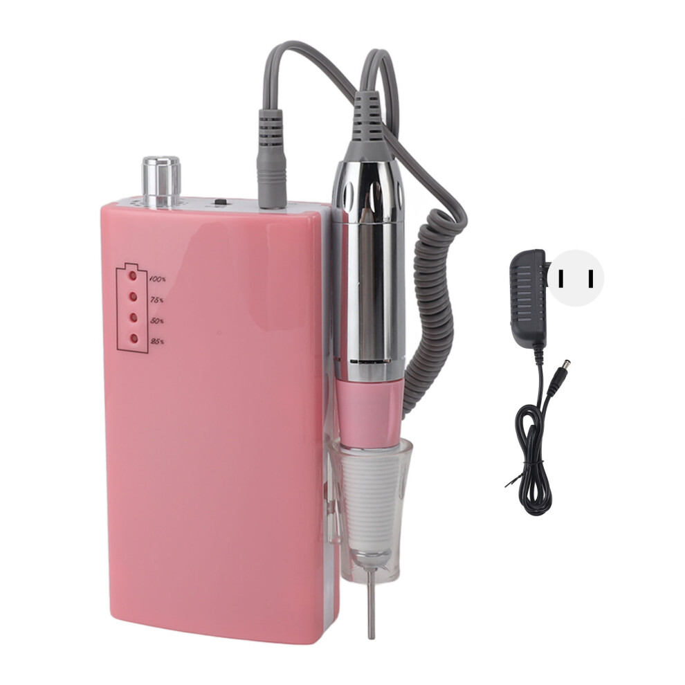 (US Plug) Electric Nail Drill 30000rpm with 6 Grinding Heads 100-240V US Plug