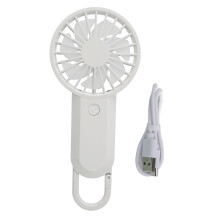 (White) USB-Wiederaufladbarer leiser Handventilator mit Geschwindigkeitsregler