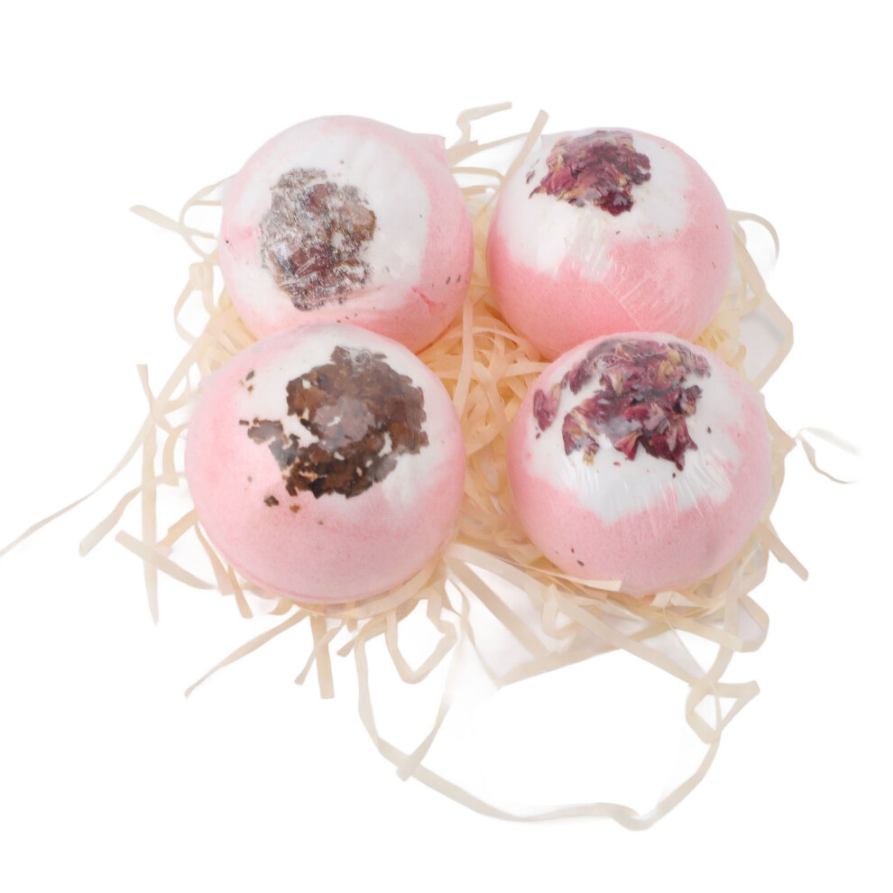 4pcs Dried Flower Bath Salt Balls Rose Fragrance Moisturizing