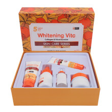5pcs Vitamin C Skin Care Set Face Wash Serum Lotion Cream Sunscreen