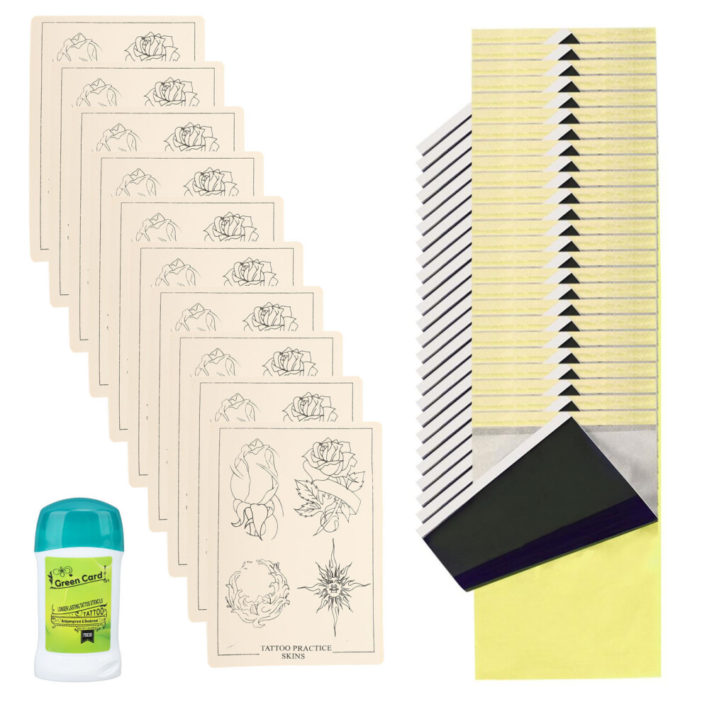 (Type 2) 10PCS Tattoo Practice Skin with A4 Transfer Paper