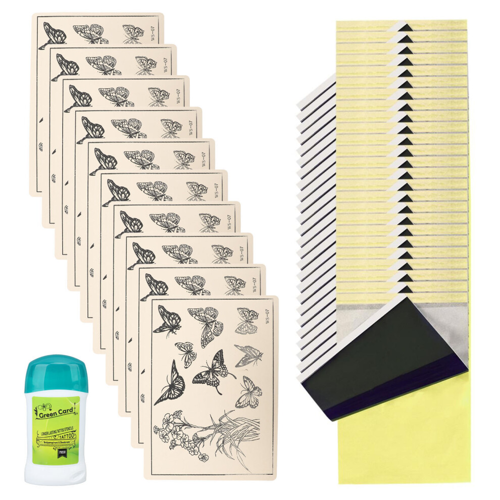 (Type 1) 10PCS Tattoo Practice Skin with A4 Transfer Paper