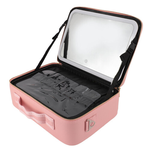 Large Waterproof Travel Makeup Bag with Mirror 2