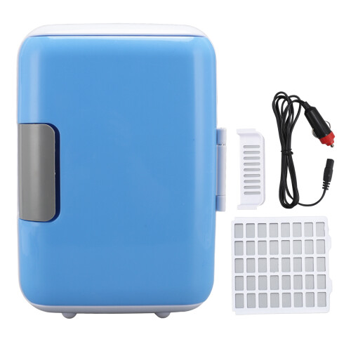 (Blue) 4L Car Mini Fridge Cooler Warmer (Low Noise)