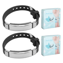 2pcs Ions Wristband Steel Silicone Stress Relief