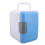 (Blue) 4L Car Mini Fridge Cooler Warmer (Low Noise) 4