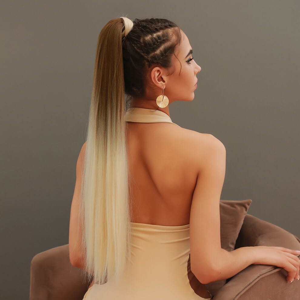 26in Straight Ponytail Hair Extension Natural Look Daily Wear