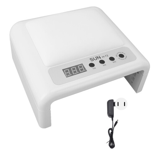(US Plug) Hand Pillow Nail Lamp UV LED Dryer PU Leather Foldable