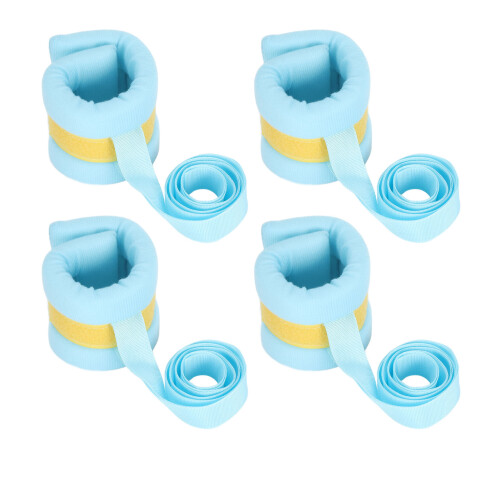 (Blue) 4x Bed restraints, soft adjustable wrist/ankle 1