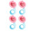 (Pink) 4x Bed restraints, soft adjustable wrist/ankle 4