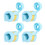 (Blue) 4x Bed restraints, soft adjustable wrist/ankle 4