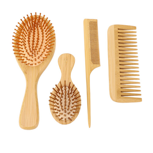 4x Detangling Brush Set Scalp Massaging Wide Tooth Comb 1