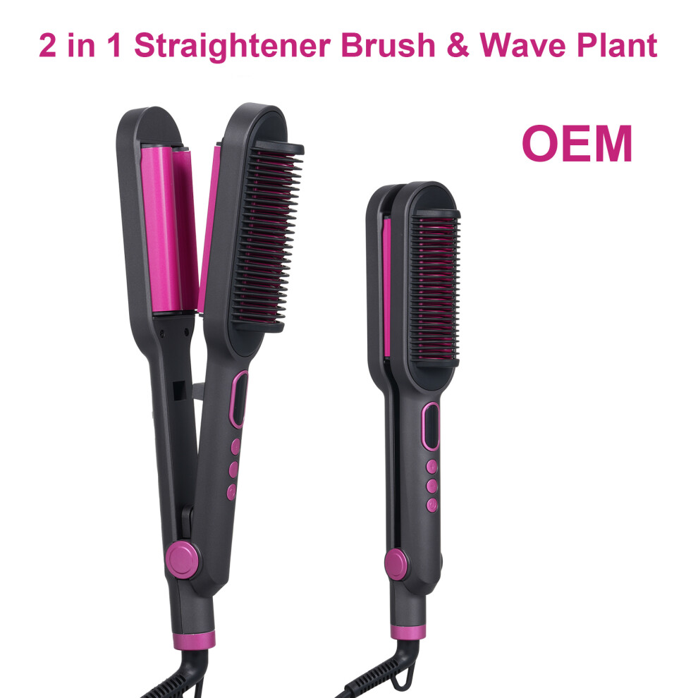 3-Barrel Curler Straightener with Adjustable Heat LCD Display