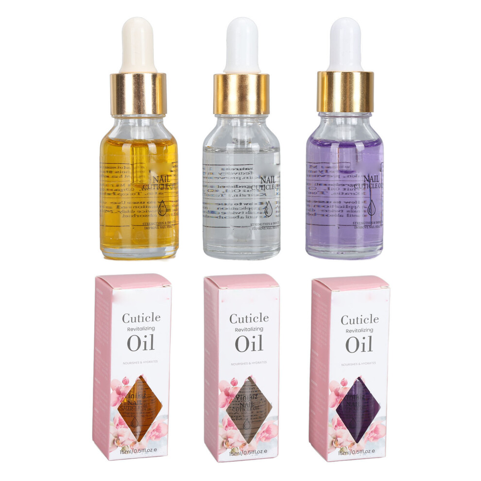 3 X 15ml Nail Cuticle Oil Nourishing Moisturizing Scented