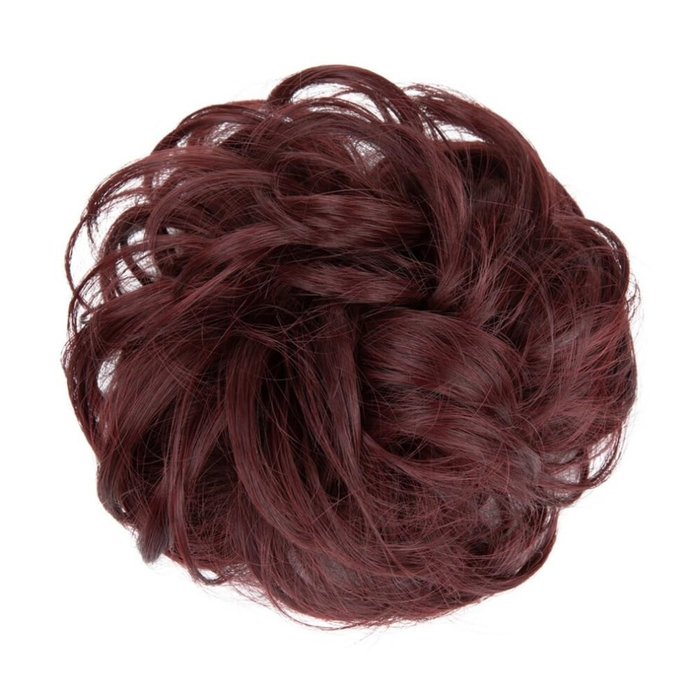 Natural Look Hair Pieces & Extensions High-Temp Synthetic Fiber Messy Bun Updo Hairpiece Clip-In Ponytail Extensions Red