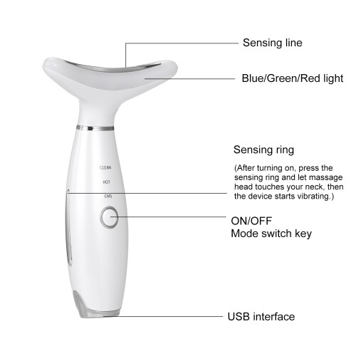 Neck Massager LED Photon Therapy Heating Wrinkle Removal Double Chin 1