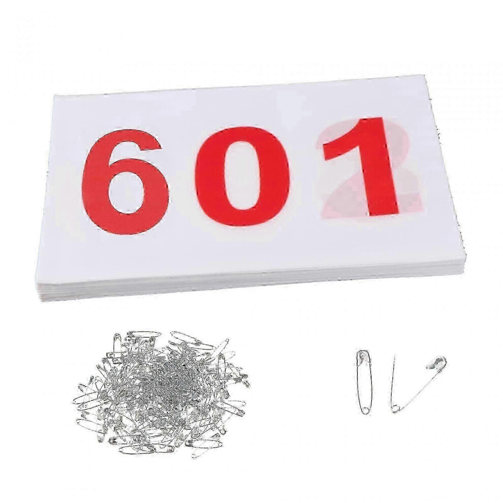 Kikidex (As Show, One Size) 100 Pieces Running Bibs Numbered Race Bibs 100 Numbers Athlete Race Numbers 001 To 100